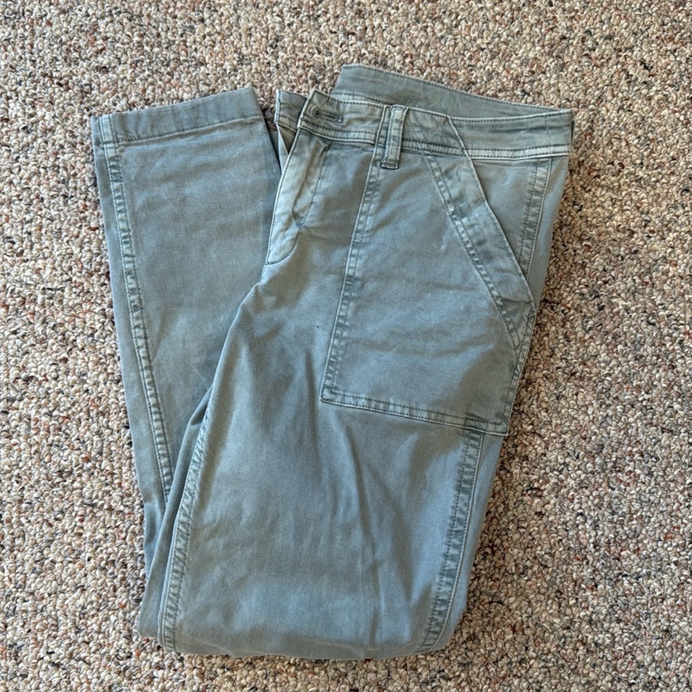 J. CREW Skinny Washed Twill Utility Pant Green